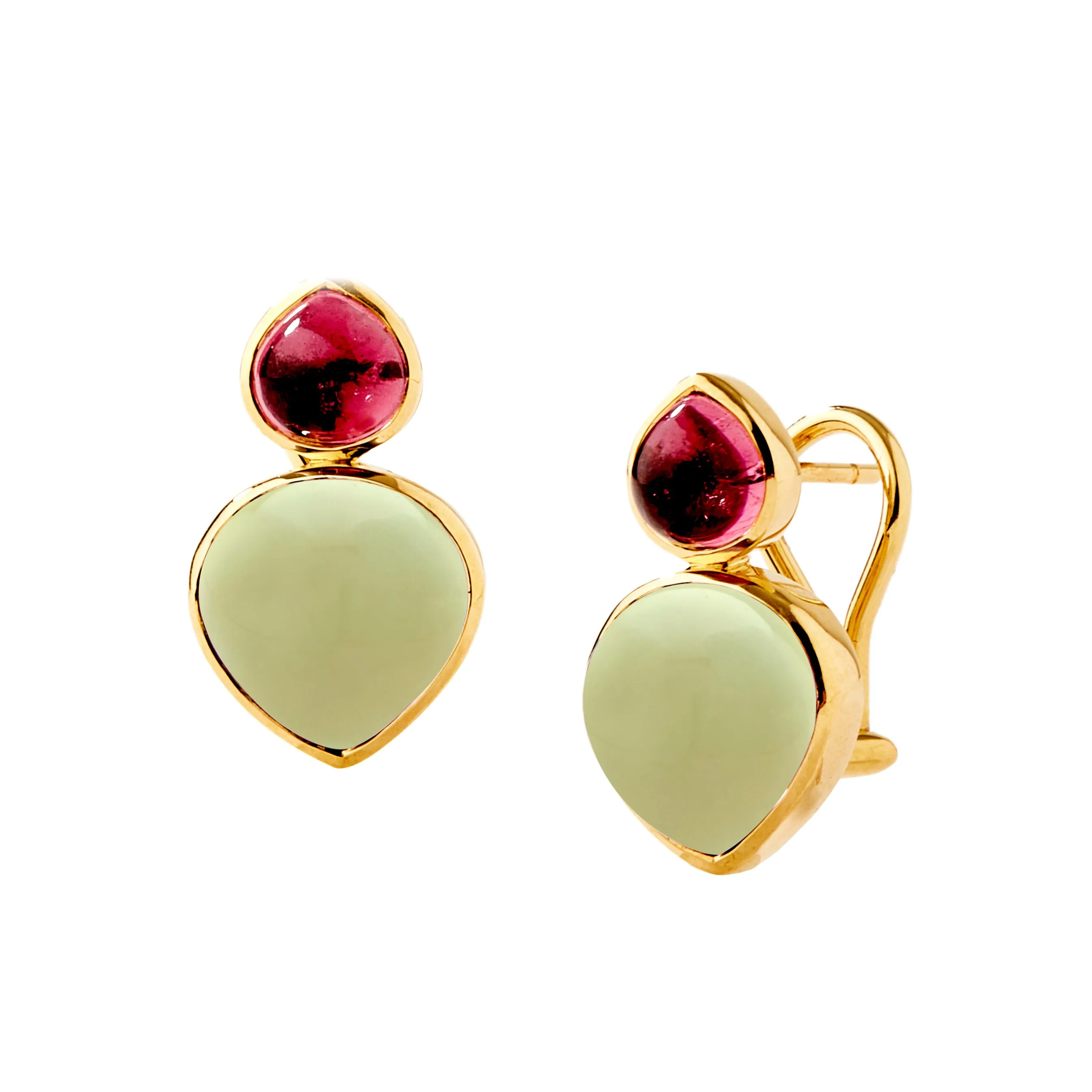 Mogul Gemstone Heart Clip Earrings