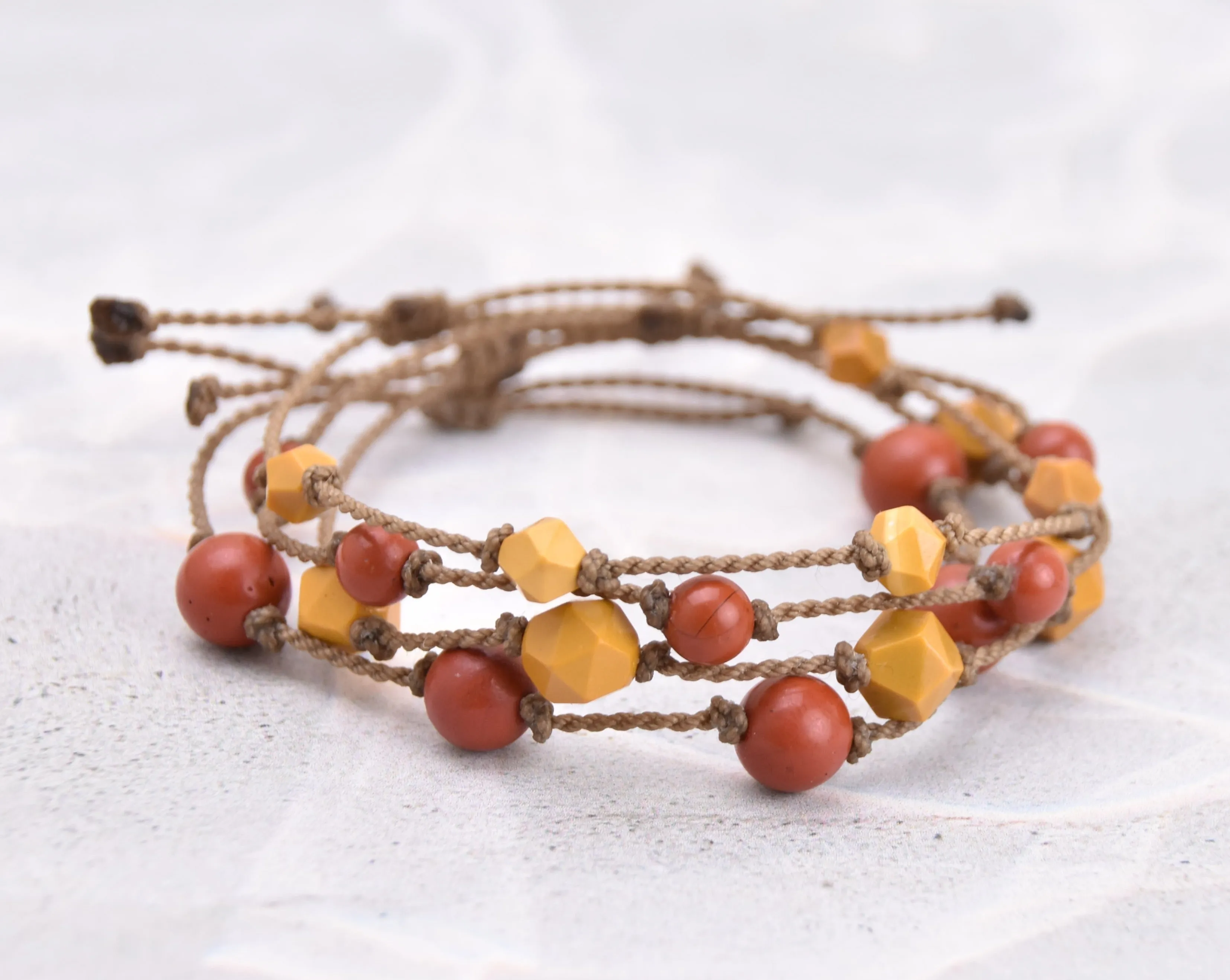 Mookaite & Red Jasper Bracelets