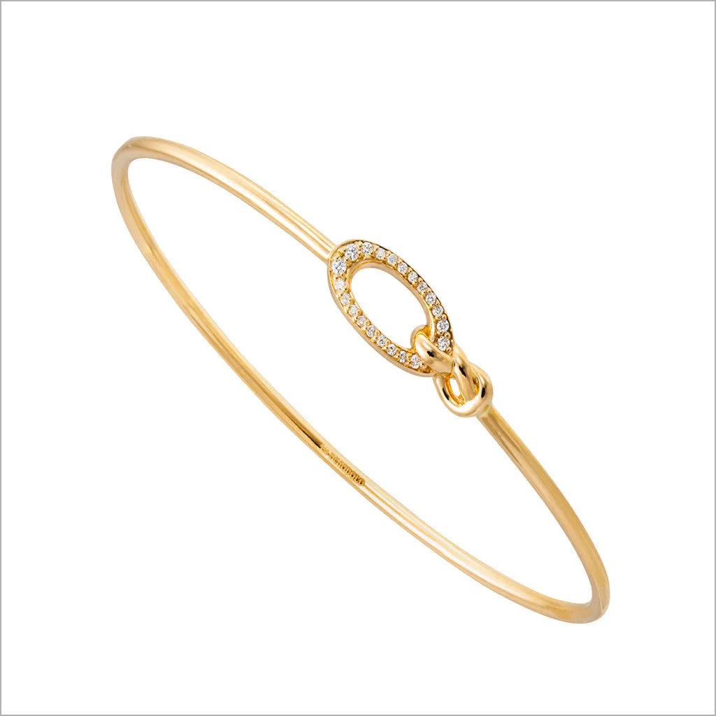 Nodo 18K Yellow Gold & Diamond Bangle