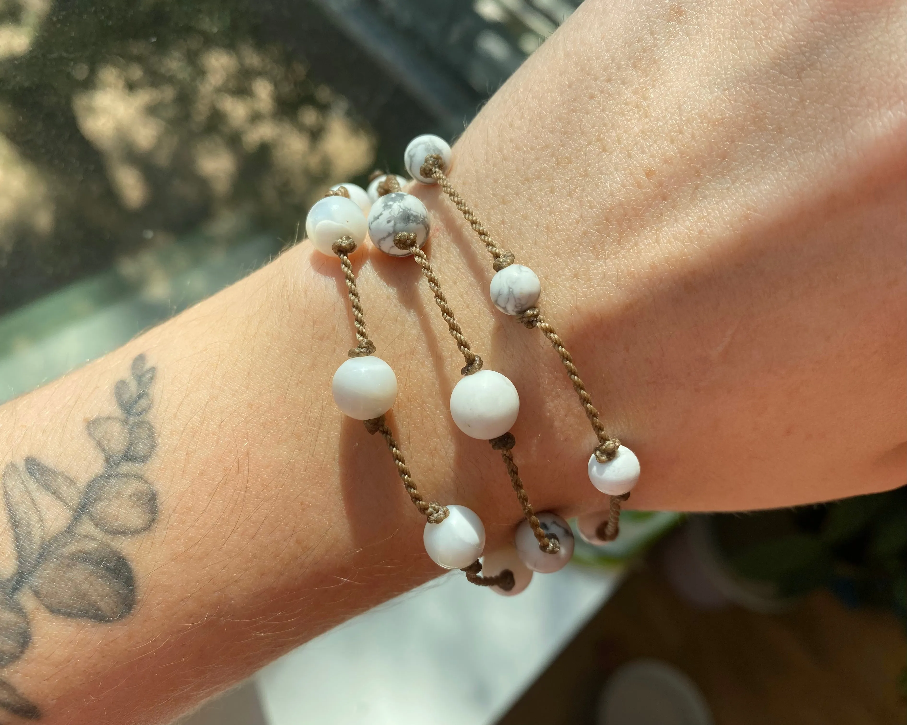 Opalite, Moonstone & Howlite Bracelets