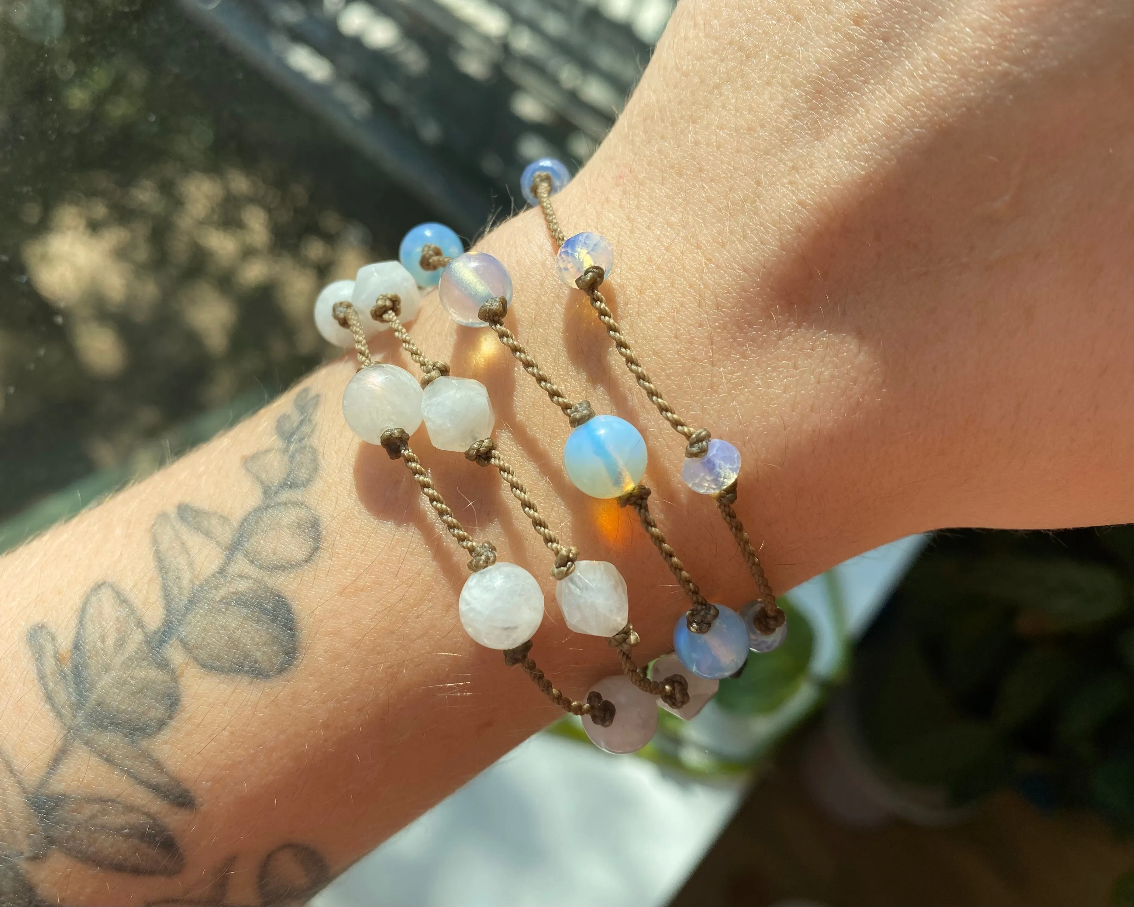 Opalite, Moonstone & Howlite Bracelets