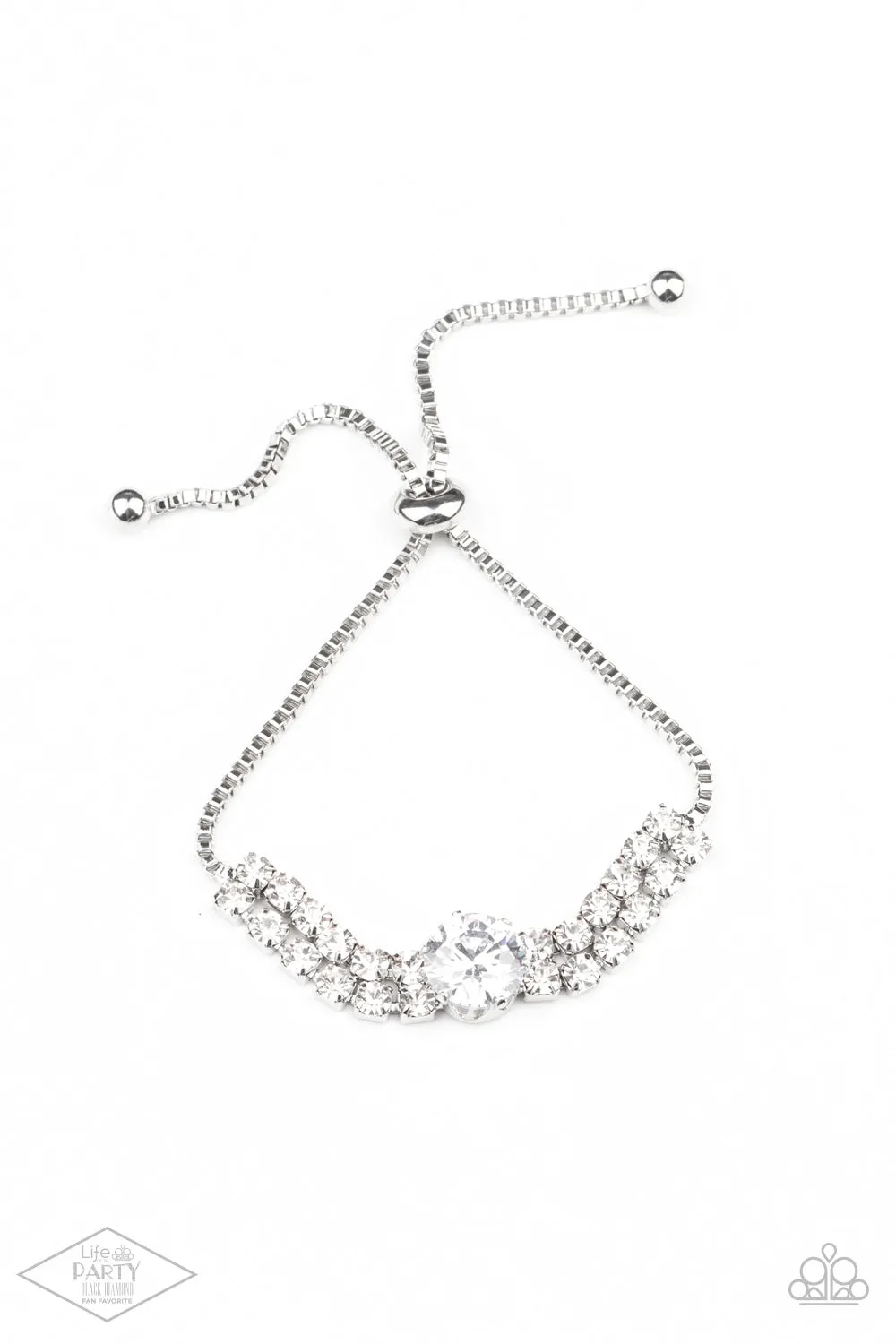 Paparazzi Gorgeously Glitzy - White Rhinestone Bracelets