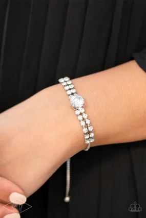 Paparazzi Gorgeously Glitzy - White Rhinestone Bracelets