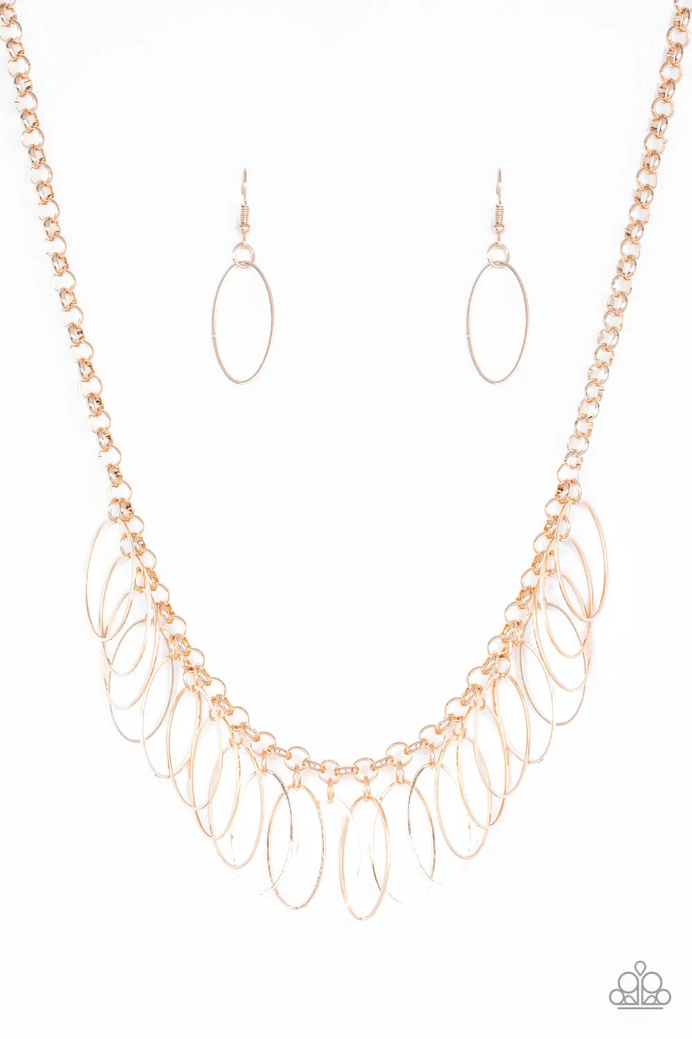 Paparazzi Necklace ~ Fringe Finale - Rose Gold Necklace