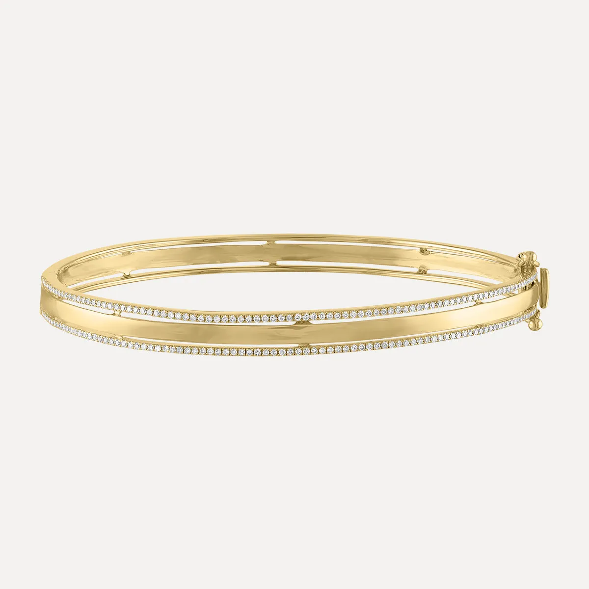 Pave Diamond Border Bangle Bracelet