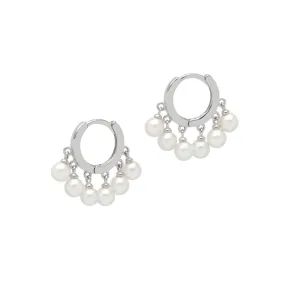 Pearl Drop Earrings - Silver