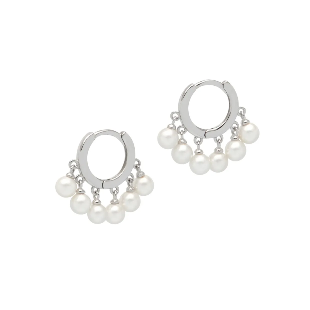 Pearl Drop Earrings - Silver