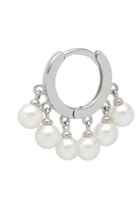 Pearl Drop Earrings - Silver