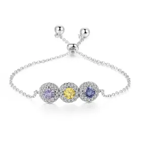 Personalized 3 Birthstone Cubic Zirconia Bracelets