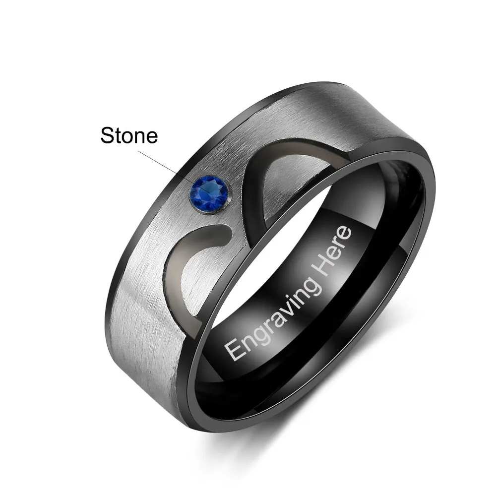 Personalized Engraved Rings For Men & Women With 1 Birthstone