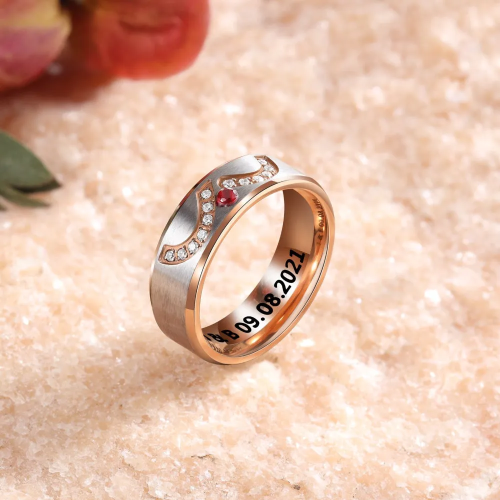 Personalized Engraved Rings For Men & Women With 1 Birthstone