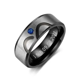 Personalized Engraved Rings For Men & Women With 1 Birthstone