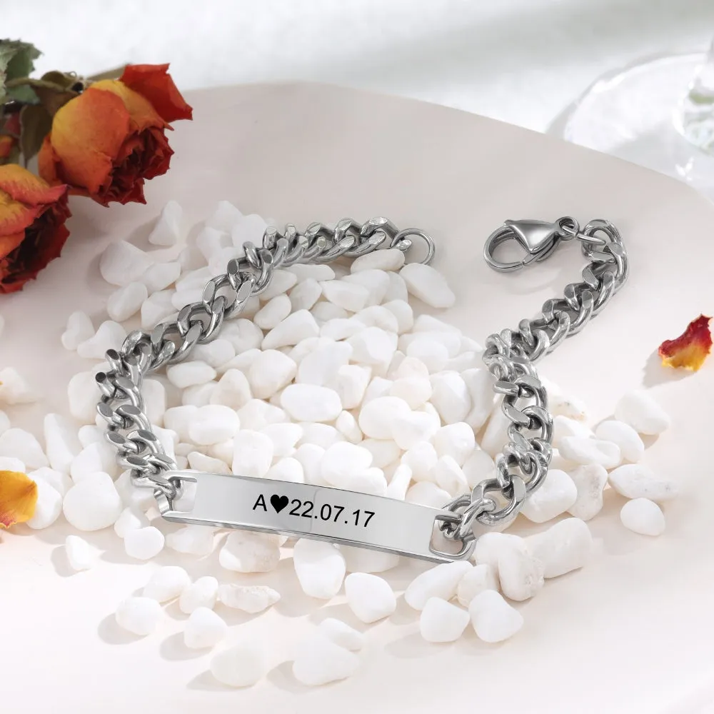 Personalized Name Bar Bracelets For Men & Women