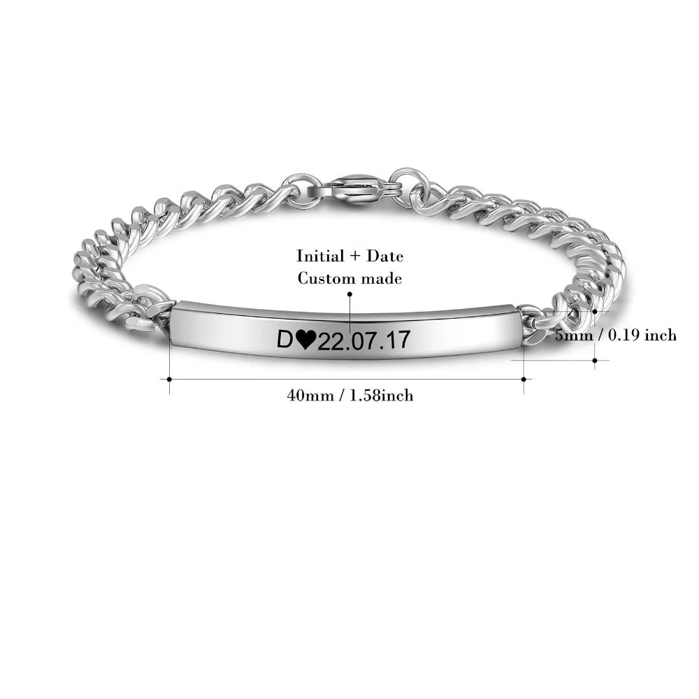 Personalized Name Bar Bracelets For Men & Women