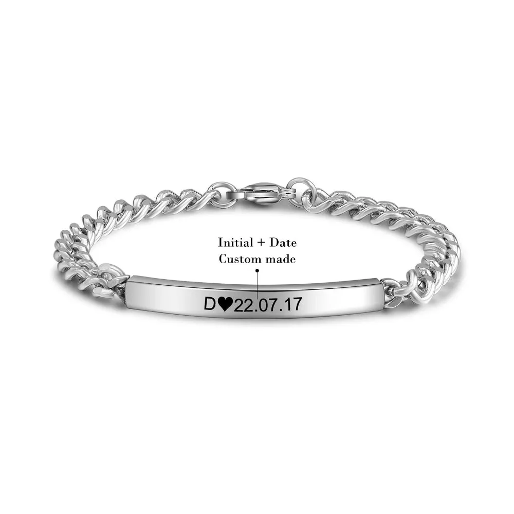 Personalized Name Bar Bracelets For Men & Women