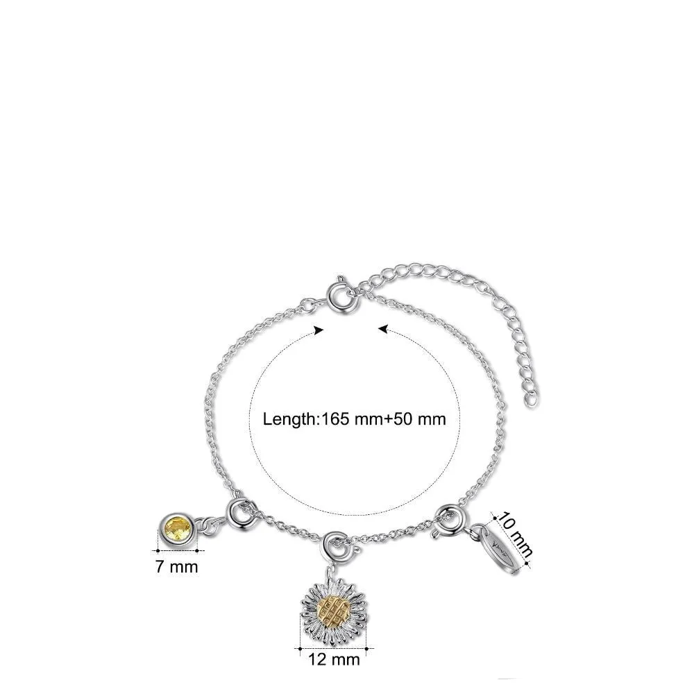 Personalized Sunflower Charm Bracelets For Women