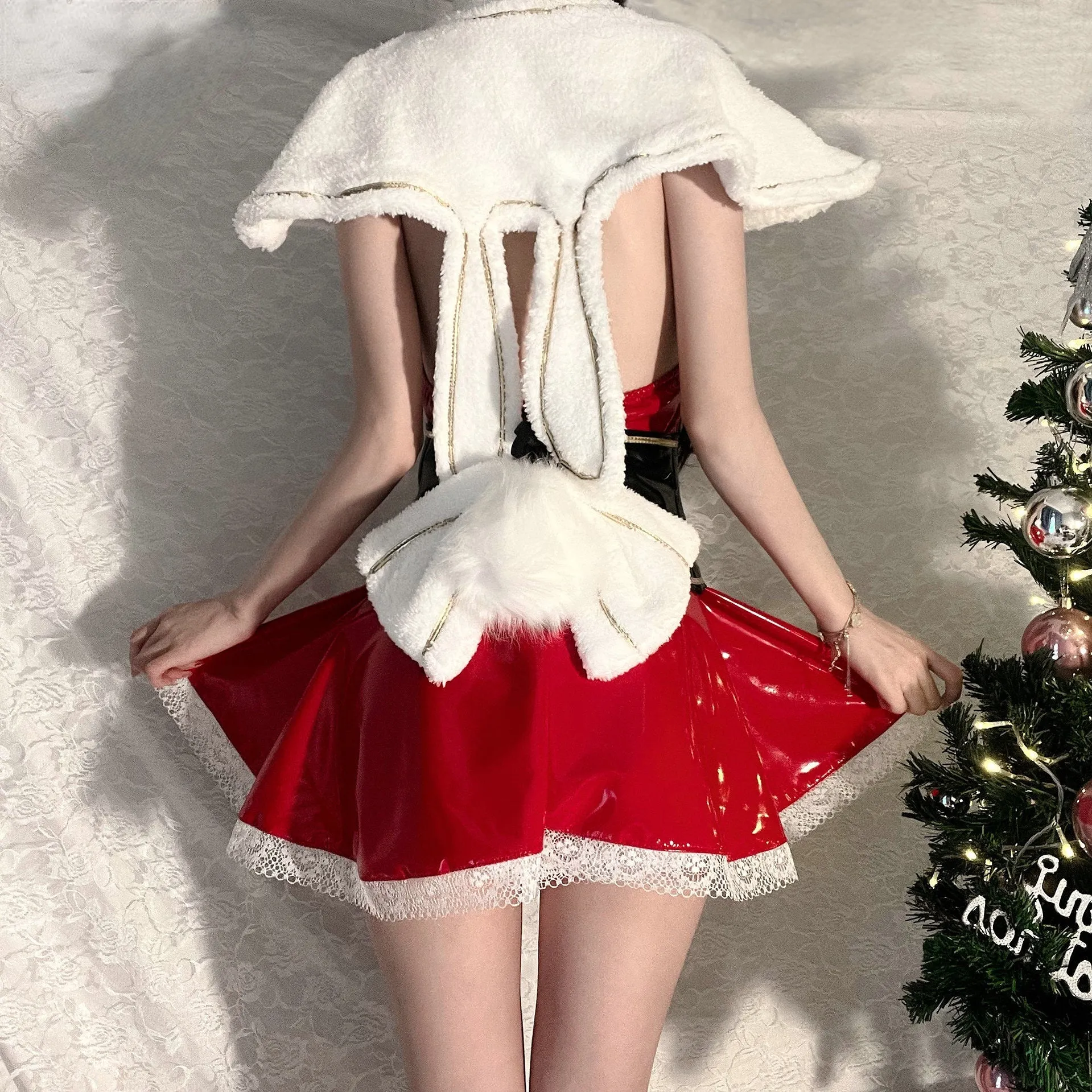 Rabbit Ear Leather Cosplay Dress