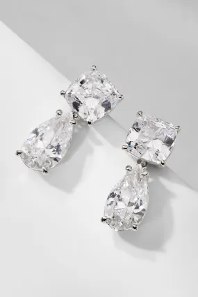 ROCKSTARS CZ PEAR DROP EARRINGS