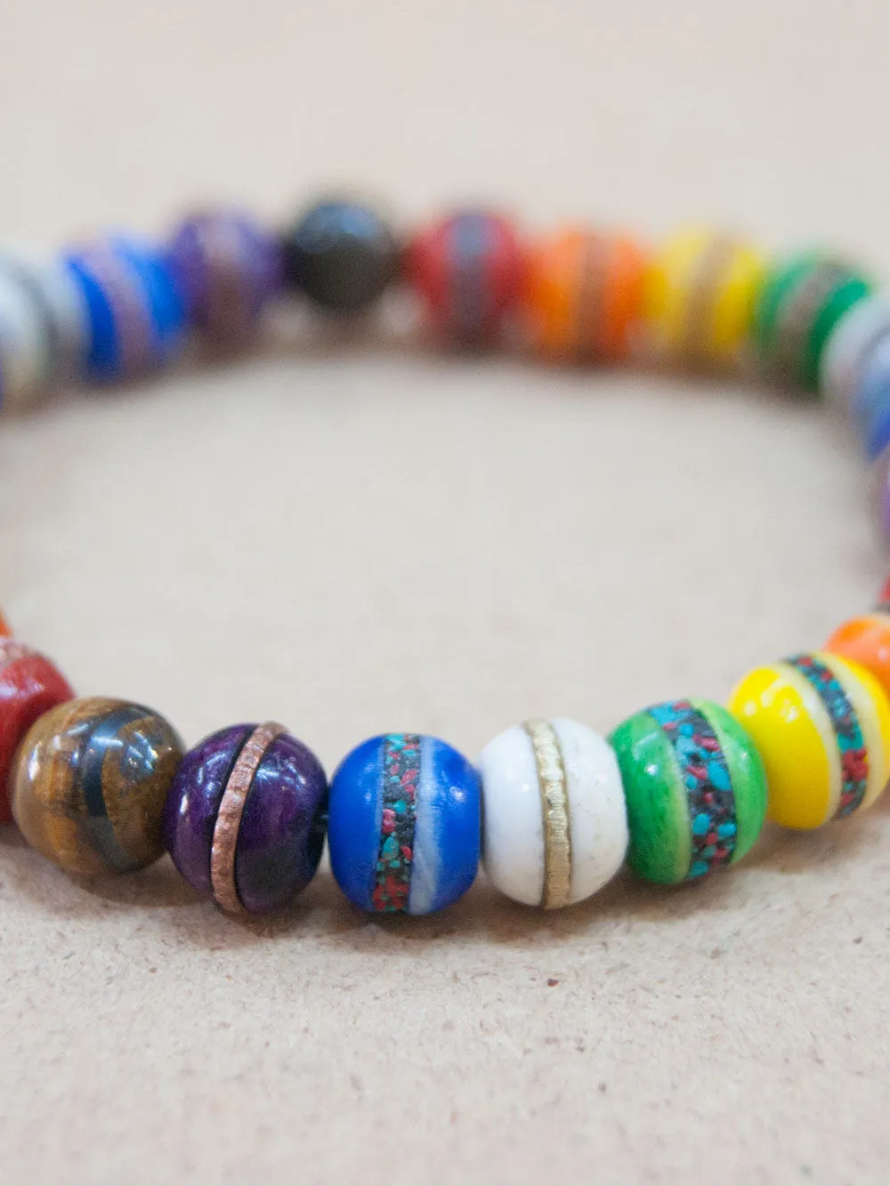 Seven Chakra Tibet Bone Mala Bracelets