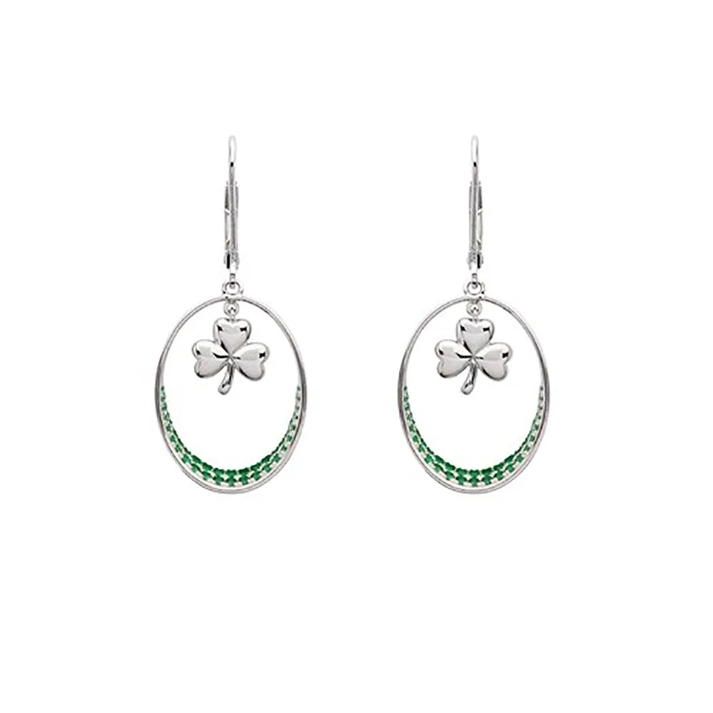 Shamrock Hoop Drop Earring