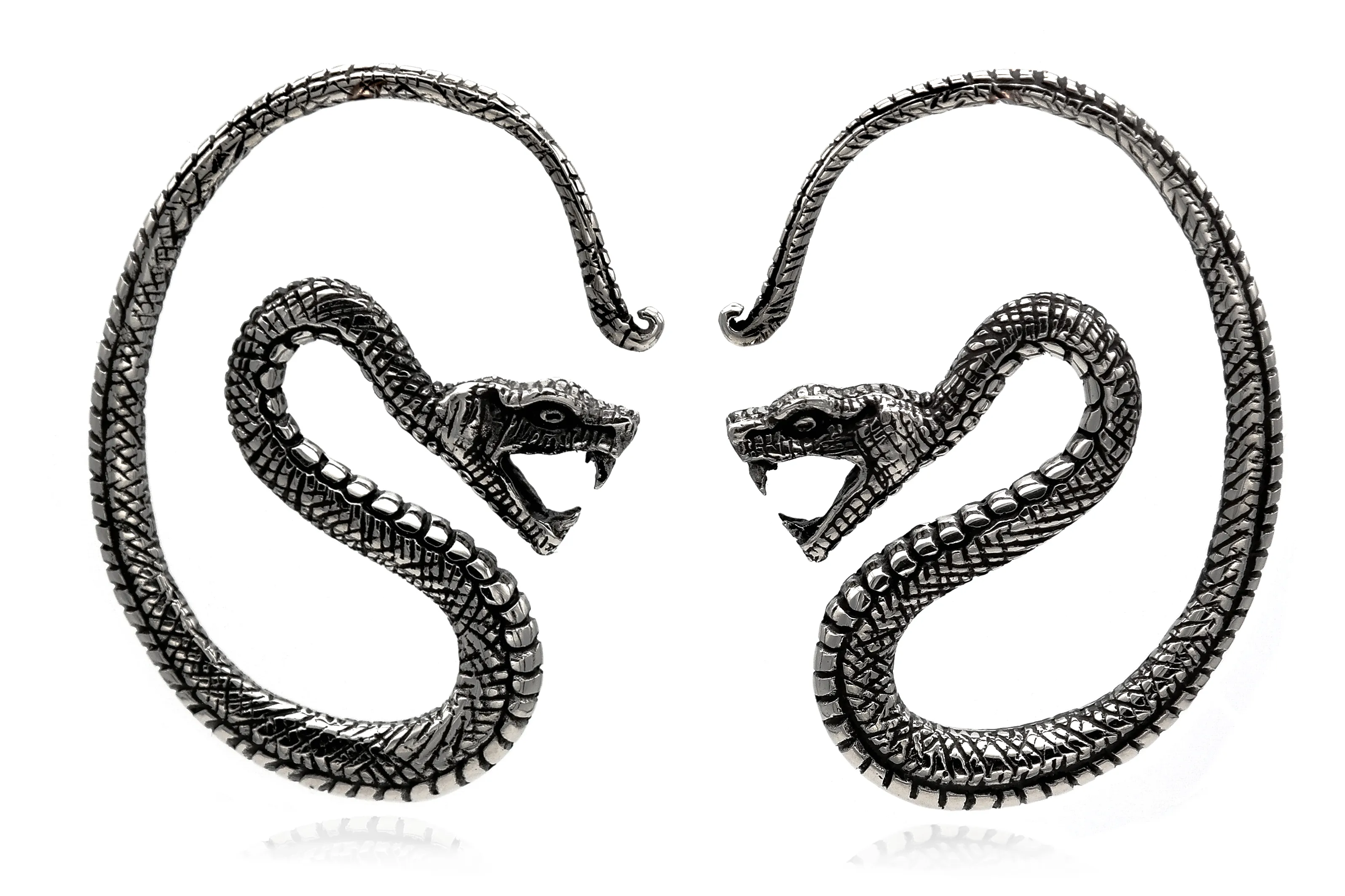 Silver Serpent Ear Weights