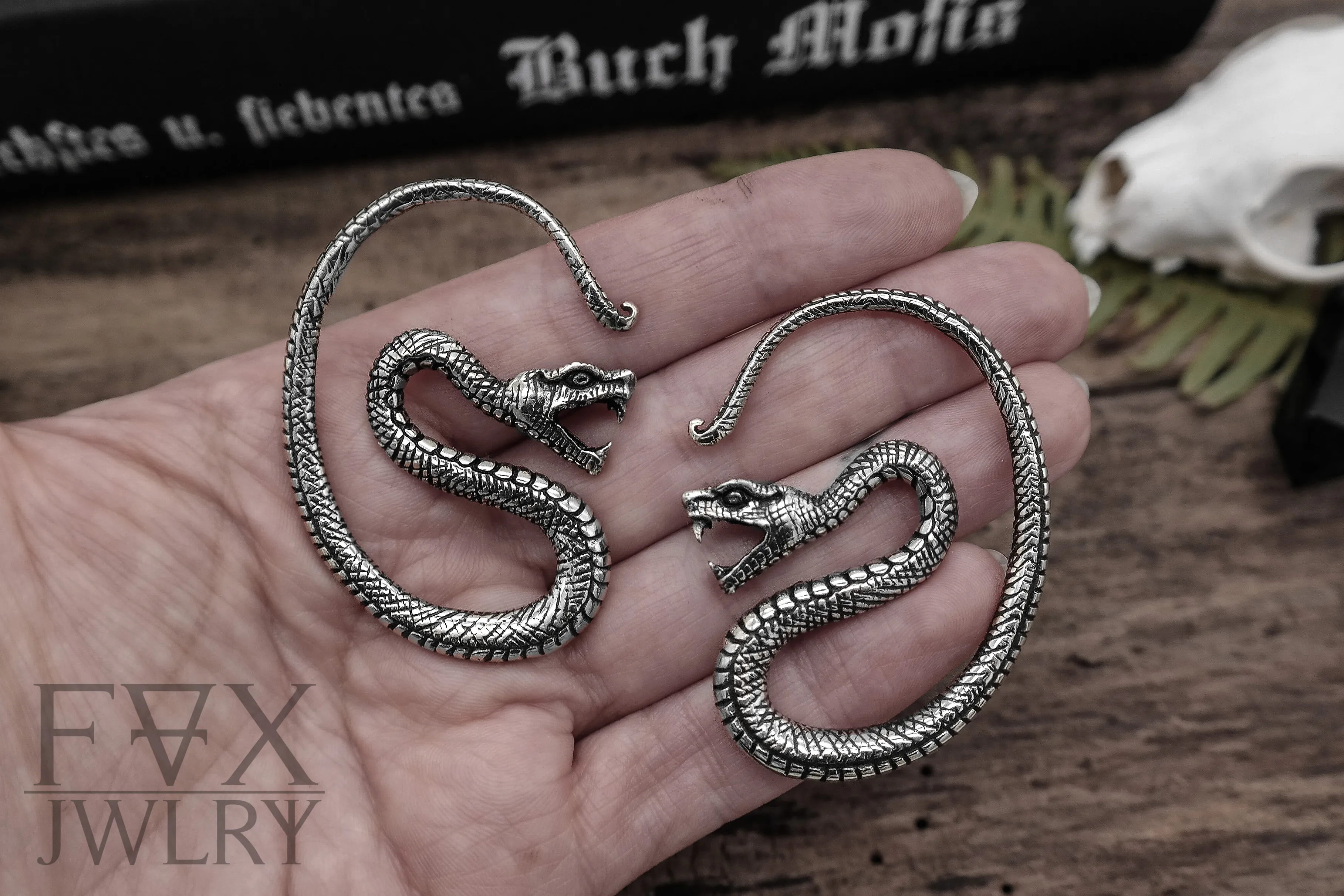 Silver Serpent Ear Weights