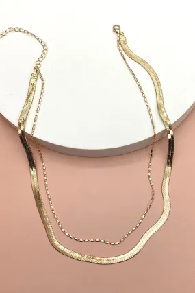 SNAKE AND LARGO CHAIN NECKLACE