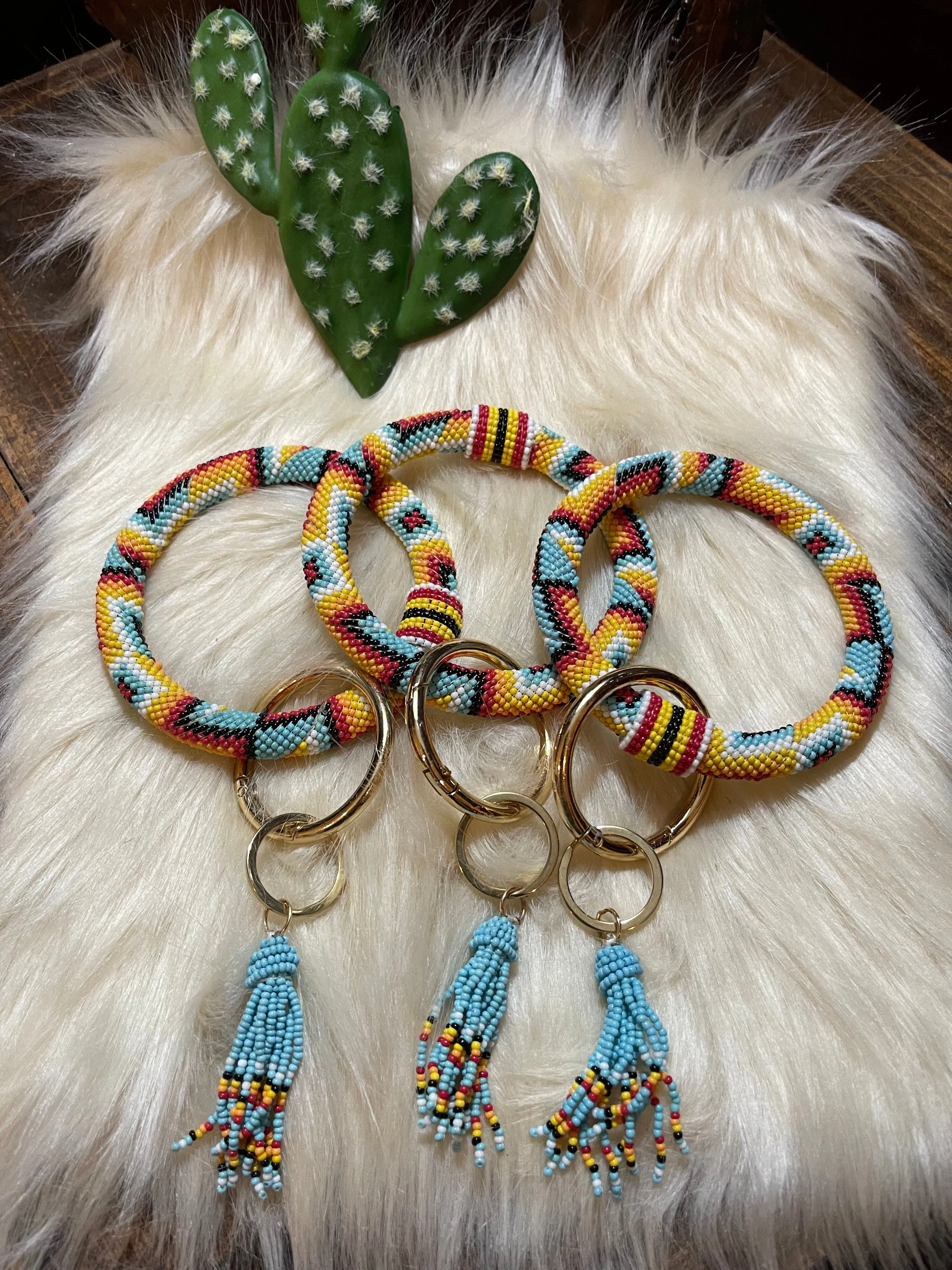 Southwest BEADED BANGLE KEYCHAIN