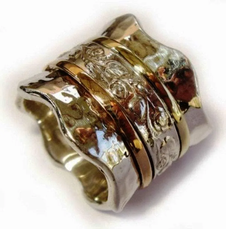 Spinner ring for woman spinning ring silver gold Israel ring Meditation rings all sizes