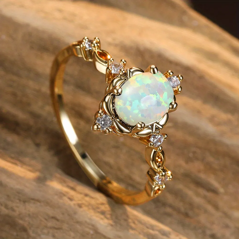 Stunning White Opal Oval Stone Engagement Rings for the Lovely Bride-to-Be