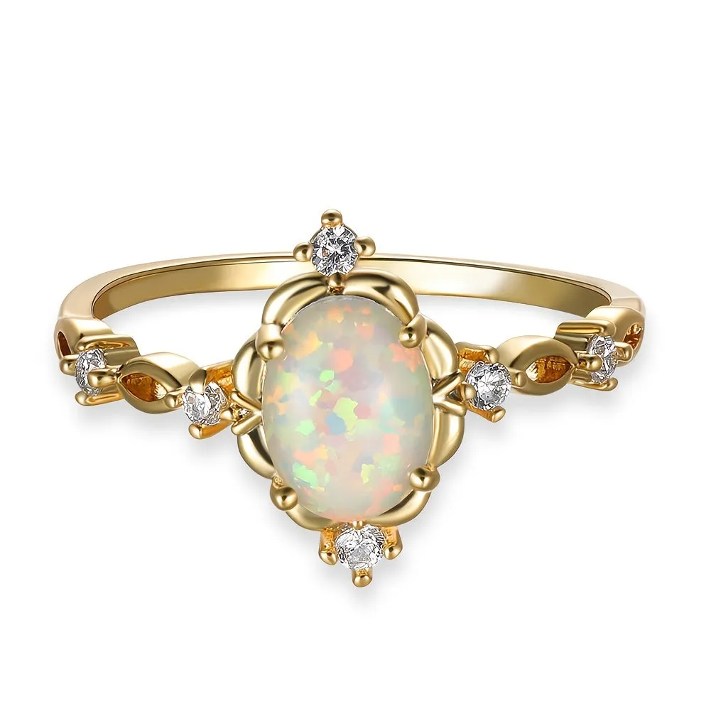 Stunning White Opal Oval Stone Engagement Rings for the Lovely Bride-to-Be