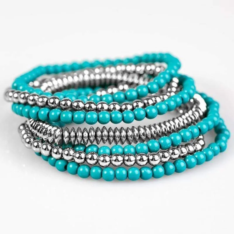 The BEAD Goes On Blue Stretchy Bracelets