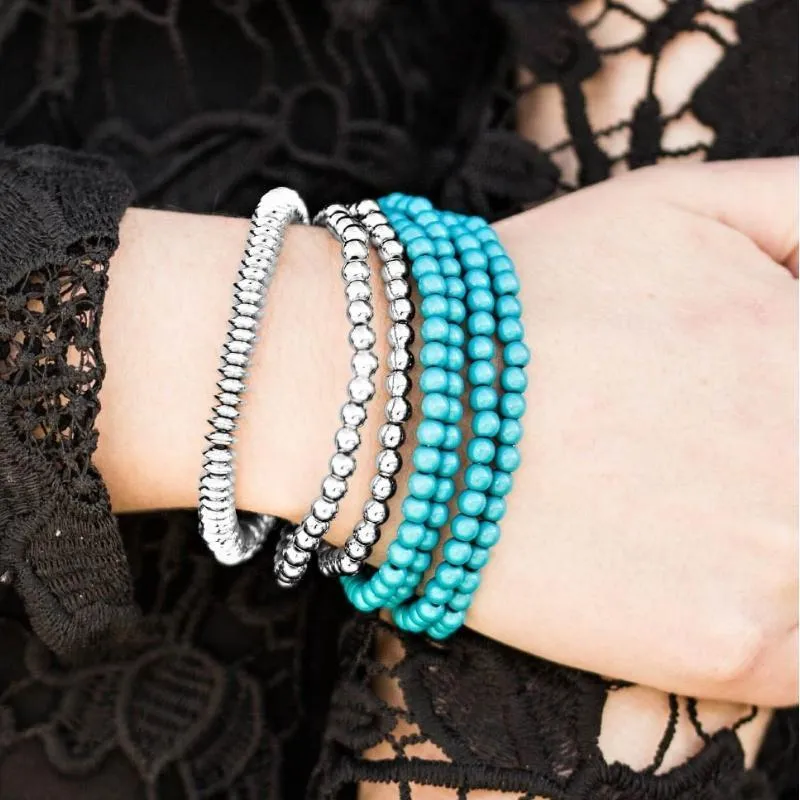 The BEAD Goes On Blue Stretchy Bracelets