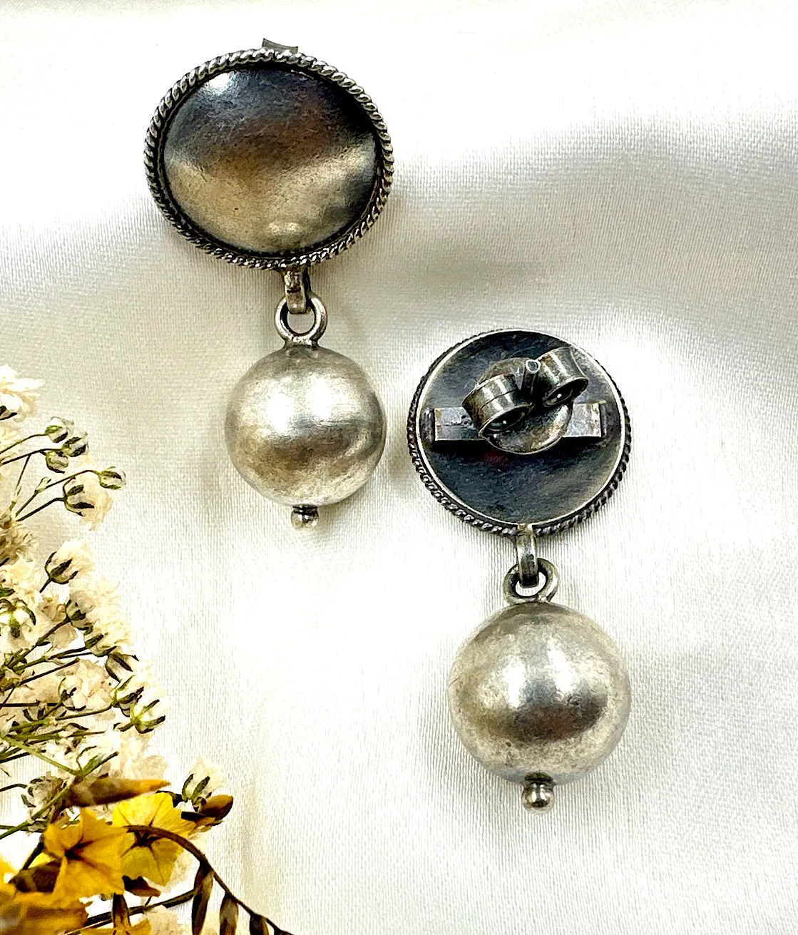 The Drop Antique Silver Earrings