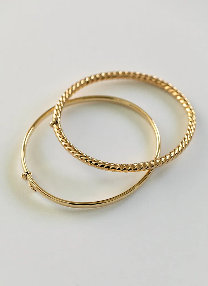 Twisted 4.2mm bangle 14k gold