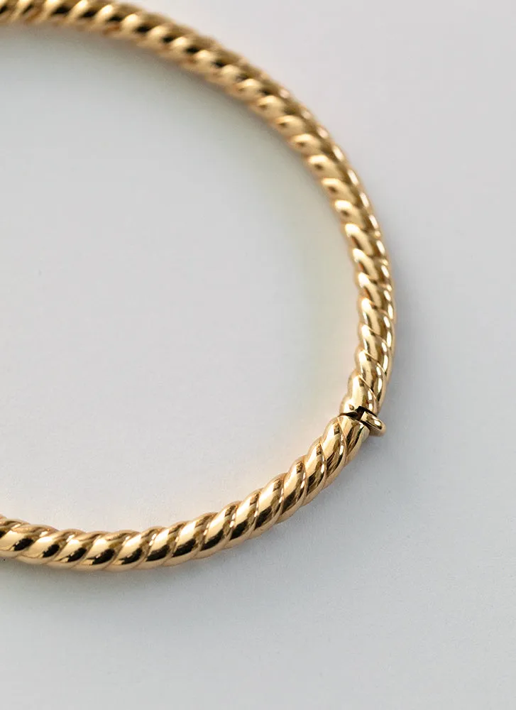 Twisted 4.2mm bangle 14k gold