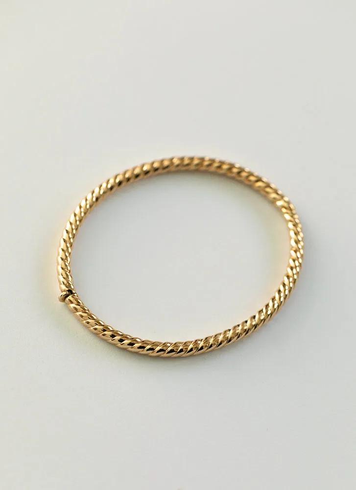 Twisted 4.2mm bangle 14k gold