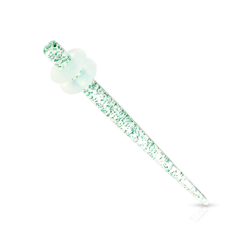 Ultra Glitter Solid Acrylic Taper with Clear O-Rings