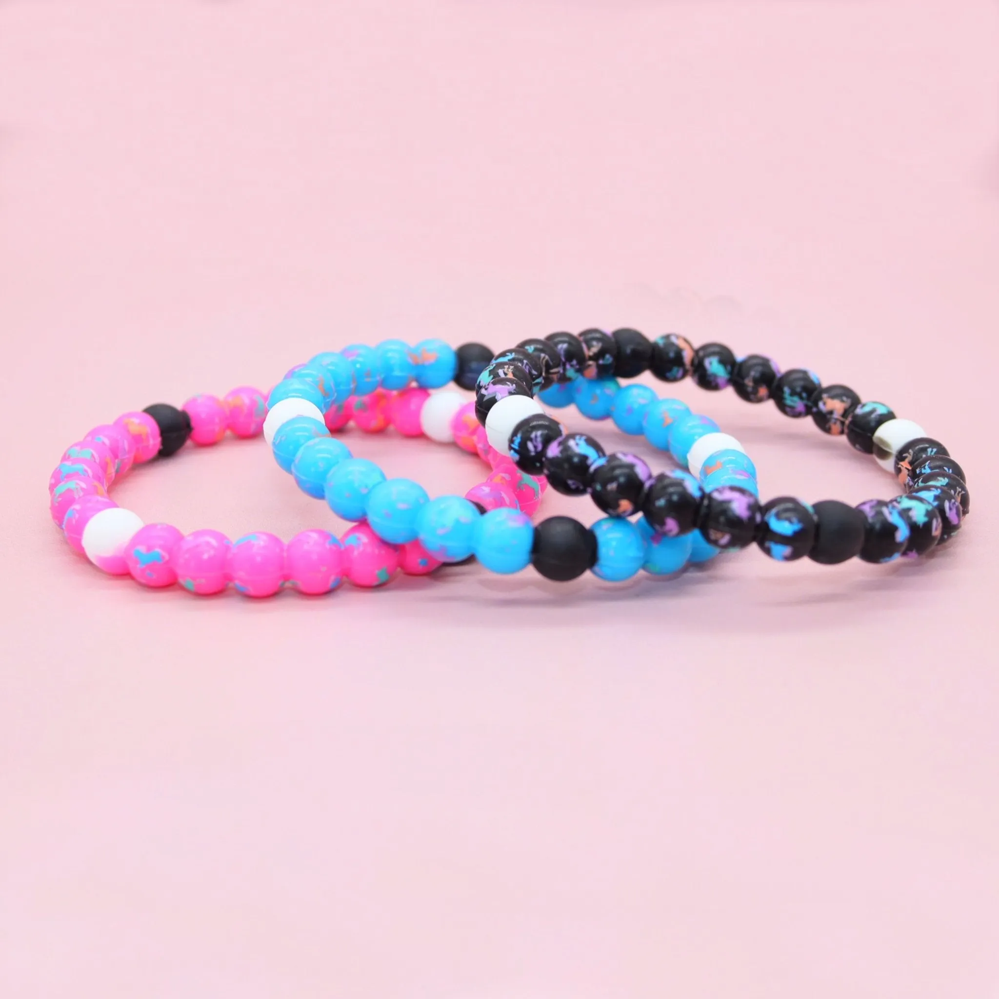 Unicorn Beaded Bubble Bracelets - 3 Pack