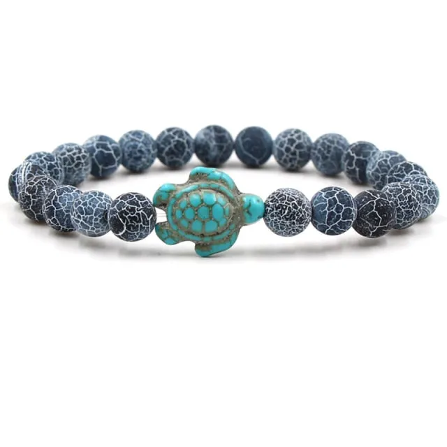 Unique Natural Stone Beads Turtle Bracelets - Turtle Saving Bracelets