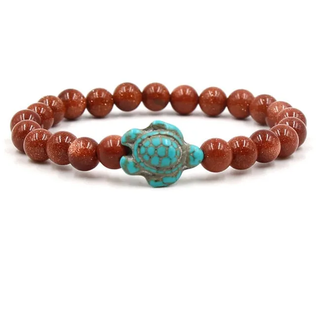 Unique Natural Stone Beads Turtle Bracelets - Turtle Saving Bracelets