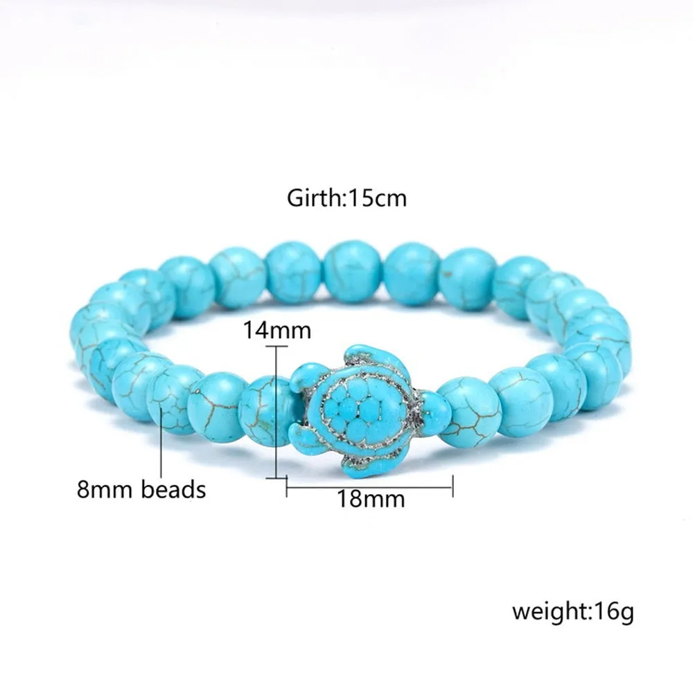 Unique Natural Stone Beads Turtle Bracelets - Turtle Saving Bracelets