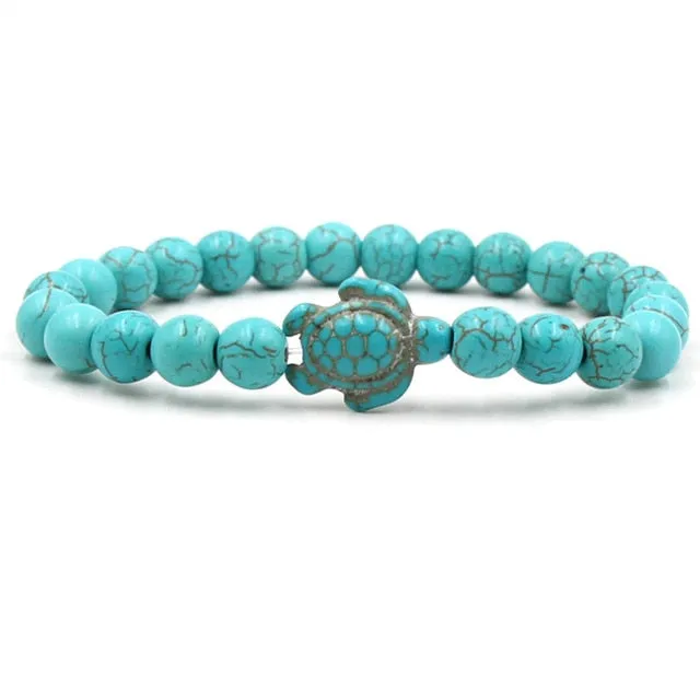 Unique Natural Stone Beads Turtle Bracelets - Turtle Saving Bracelets