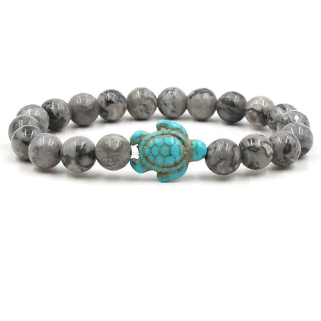 Unique Natural Stone Beads Turtle Bracelets - Turtle Saving Bracelets