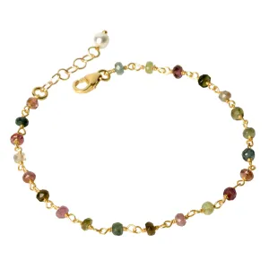 Watermelon Tourmaline Gemstone Bracelet