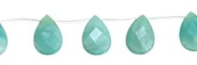 Wholesale Amazonite Bead Drop Pear Shape Faceted Gemstones 9-16mm