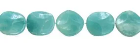 Wholesale Amazonite Bead Waved Coin Shape Gemstones 20mm