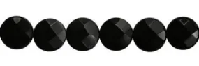 Wholesale Black Agate Bead Coin Shape Faceted Gemstones 6-20mm