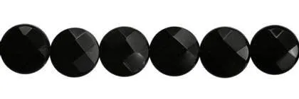 Wholesale Black Agate Bead Coin Shape Faceted Gemstones 6-20mm