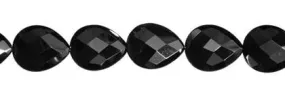 Wholesale Black Agate Bead Pear Shape Faceted Gemstones 18-30mm